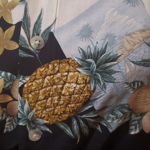 Vtg  Campia Moda Hawaiian Tropical Shirt Sz M Pineapple Sail Boat  Nautical - Picture 2 of 9